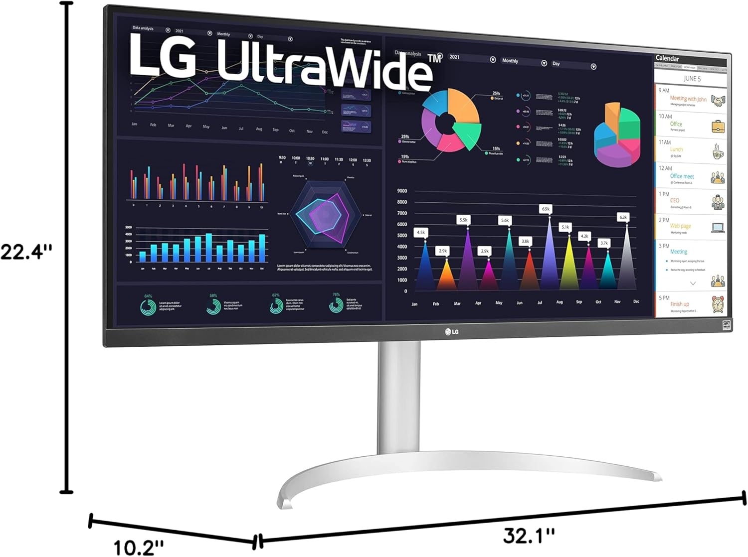 LG 34WQ650; 34'' 21:9 UltraWide™ Full HD IPS Monitor; 2560x 1080; 100Hz; 1x HDMI; 1x USB-C; 1x DisplayPort; Speaker 