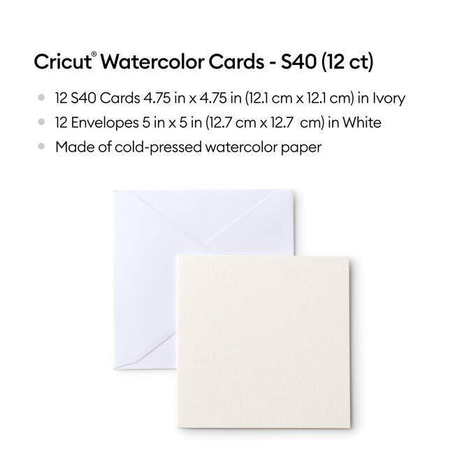 2009986 - Cricut Watercolor Cards White 12pk S40