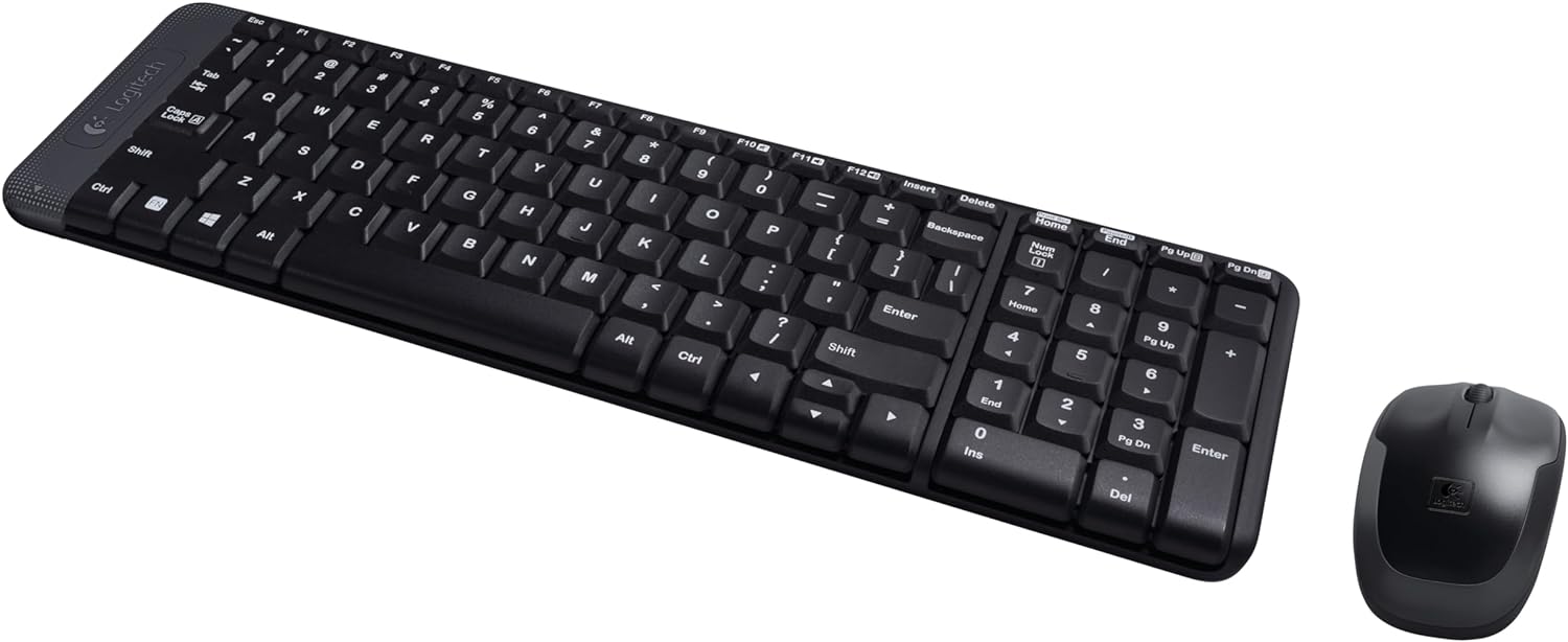 Logitech Wireless Keyboard and Mouse Combo MK220 USB receiver  2 4GHz 10m range sleek minimalist design 