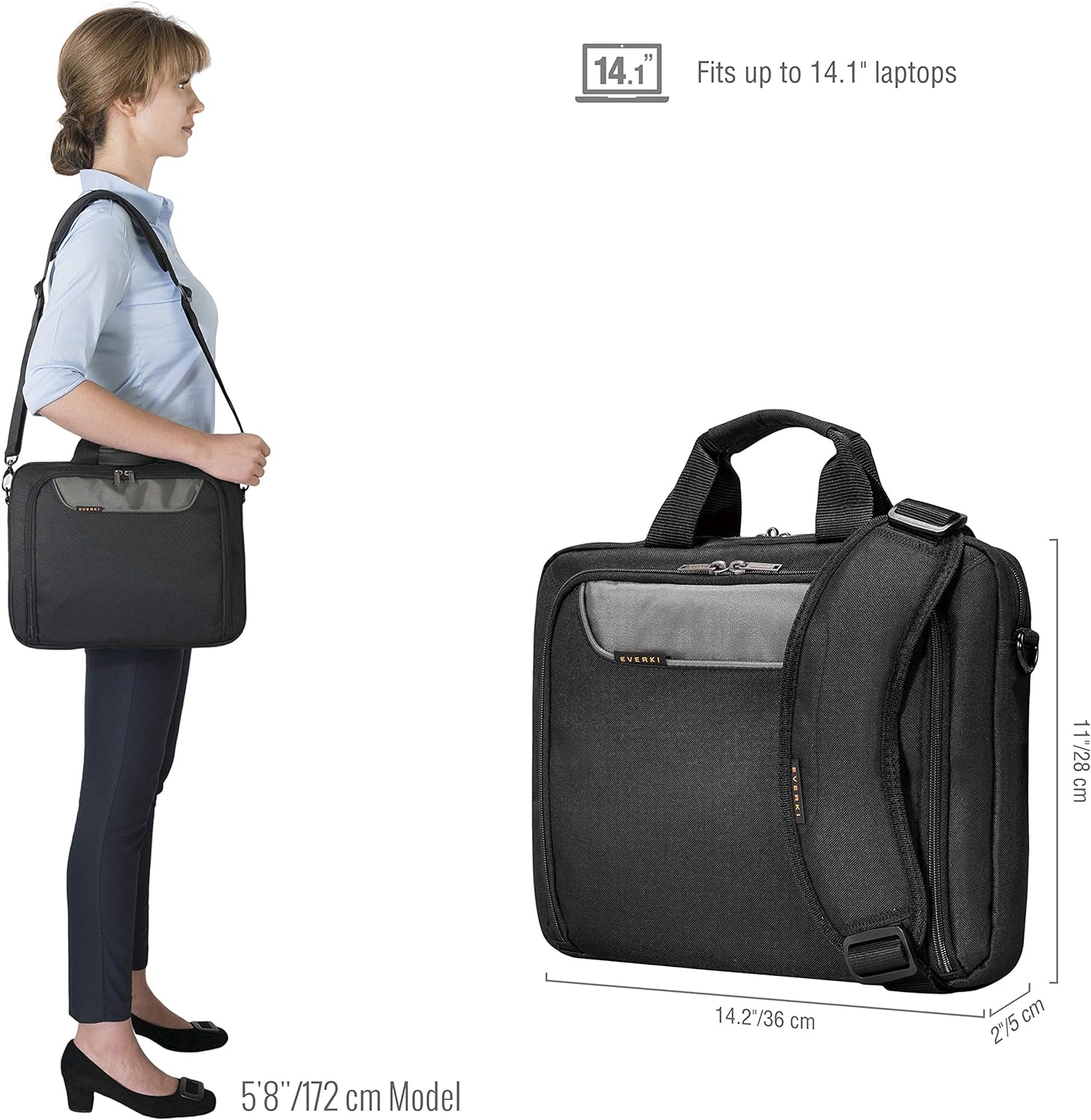 EVERKI EKB407NCH14 ADVANCE 14'' LAPTOP BRIEFCASE