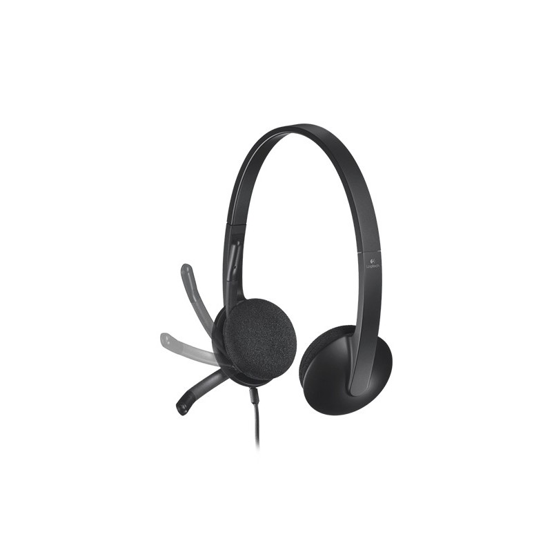 Logitech Headset H340 USB Stereo Internet headset over the head type with adjustable lightweight design noise cancelling