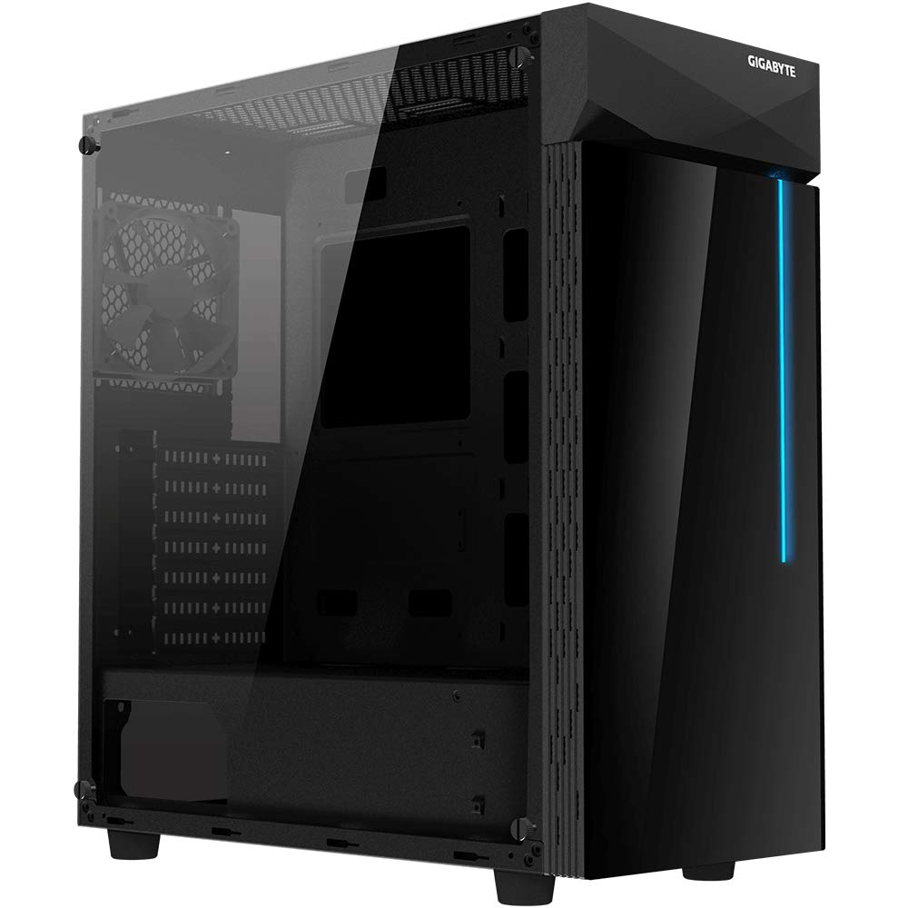 GIGABYTE C200 Glass Mid Tower; Black; Tempered Glass Side Panel; ATX