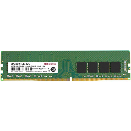 TRANSCEND JET MEMORY 32GB DDR4-3200 DESKTOP U-DIMM 2RX8 CL22