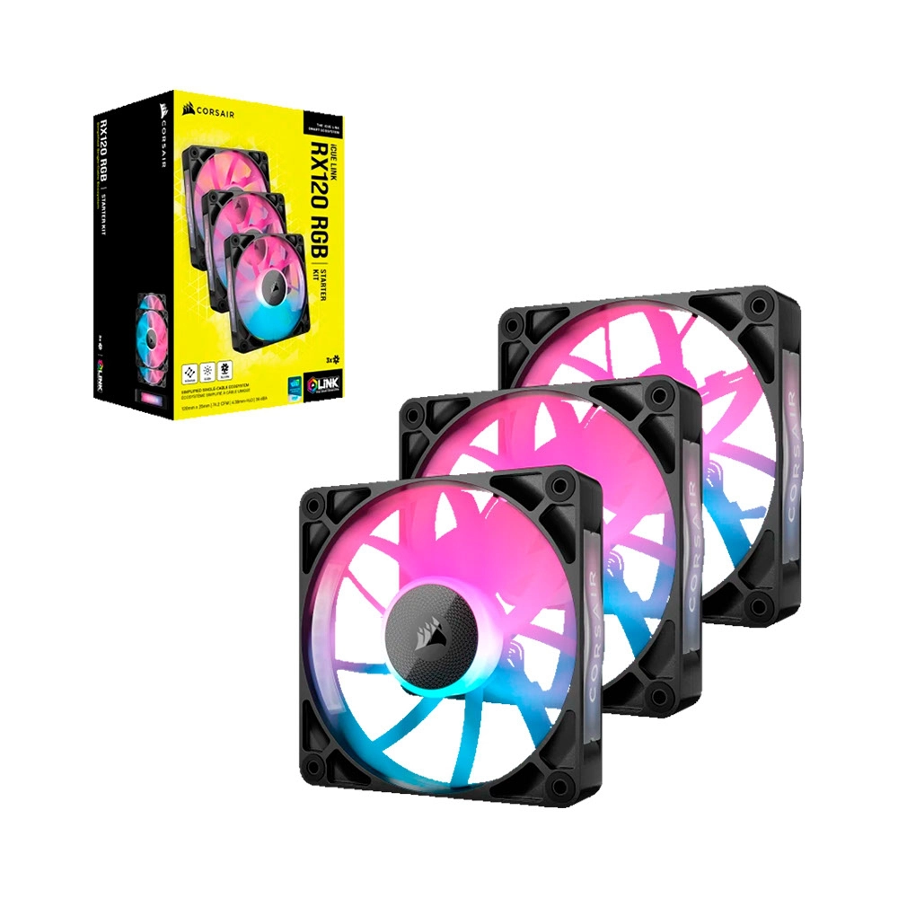 CORSAIR RX RGB Series; iCUE LINK RX120 RGB; 120mm Fan; Triple Pack