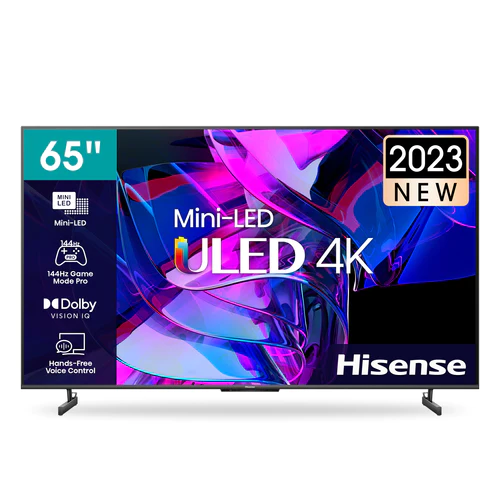 Hisense LEDN65U7K; Mini-LED ULED 4K; 144Hz Game Mode Pro; Quantum Dot Colour; Dolby Vision IQ; Multi-Channel Surround 2.1