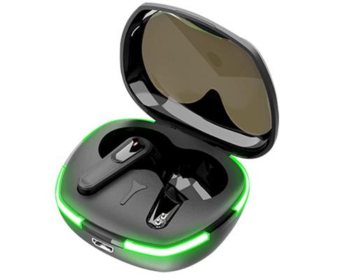 Ezra True Bluetooth5.1 Black Earbuds in a compact LED lit Case