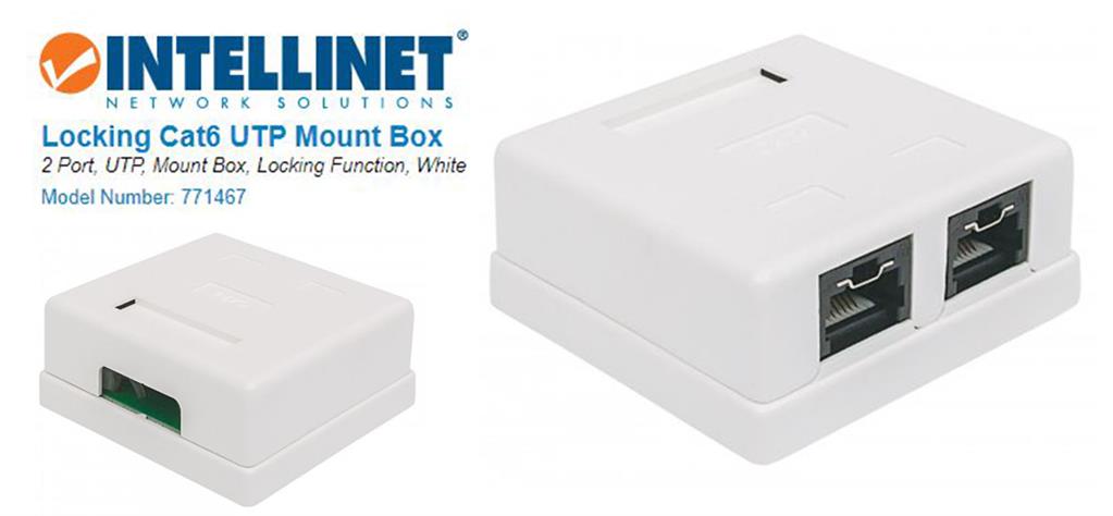 Intellinet Locking Cat6 UTP Mount Box