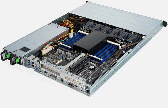 (RS500A-E10-PS4) ASUS AMD EPYC 7002; 1U Server; 1S; 16 DIMM; 4x 3.5'' Bays; 2x GB LAN; 1 x Mgnt; 1x M.2;4 x SATA; 6x OCUlink