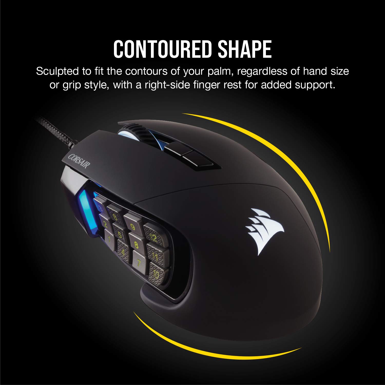 Corsair SCIMITAR ELITE RGB Optical MOBA/MMO Gaming Mouse; 18;000 DP; Black