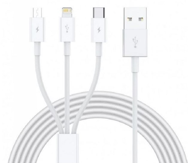 Ezra 3in1 1meter White Usb Data Cable