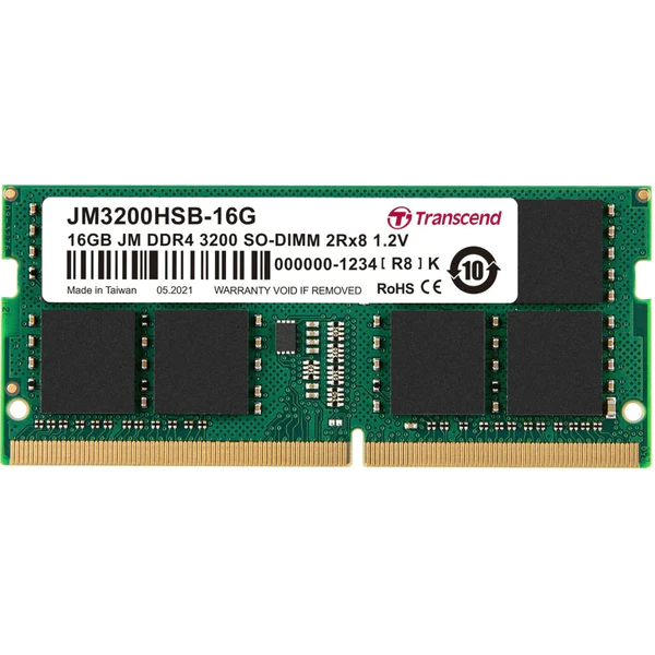 TRANSCEND JET MEMORY 16GB DDR4-3200 NOTEBOOK SO-DIMM 2RX8 CL22