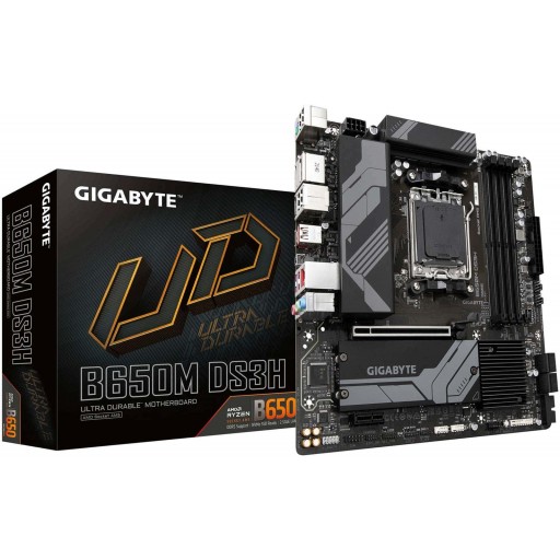 GIGABYTE AMD B650 Chipset for AMD AM5; 4x Dual DDR5; 2x M2; 1x HDMI 2x DP. 