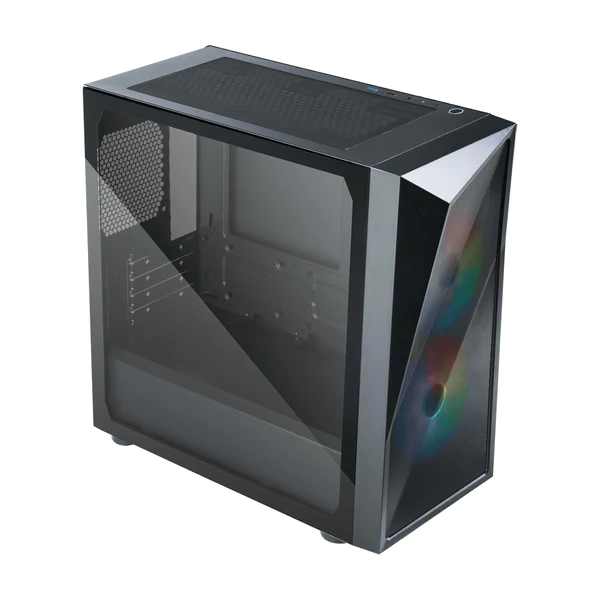 CM Case CMP320; MATX Mesh Geode panel; 2 x 120mm ARGB fans; expansive cooling. 