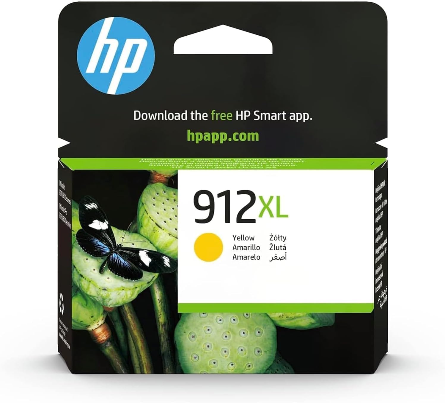 HP 912XL High Yield Yellow Original Ink Cartridge;~825 pages