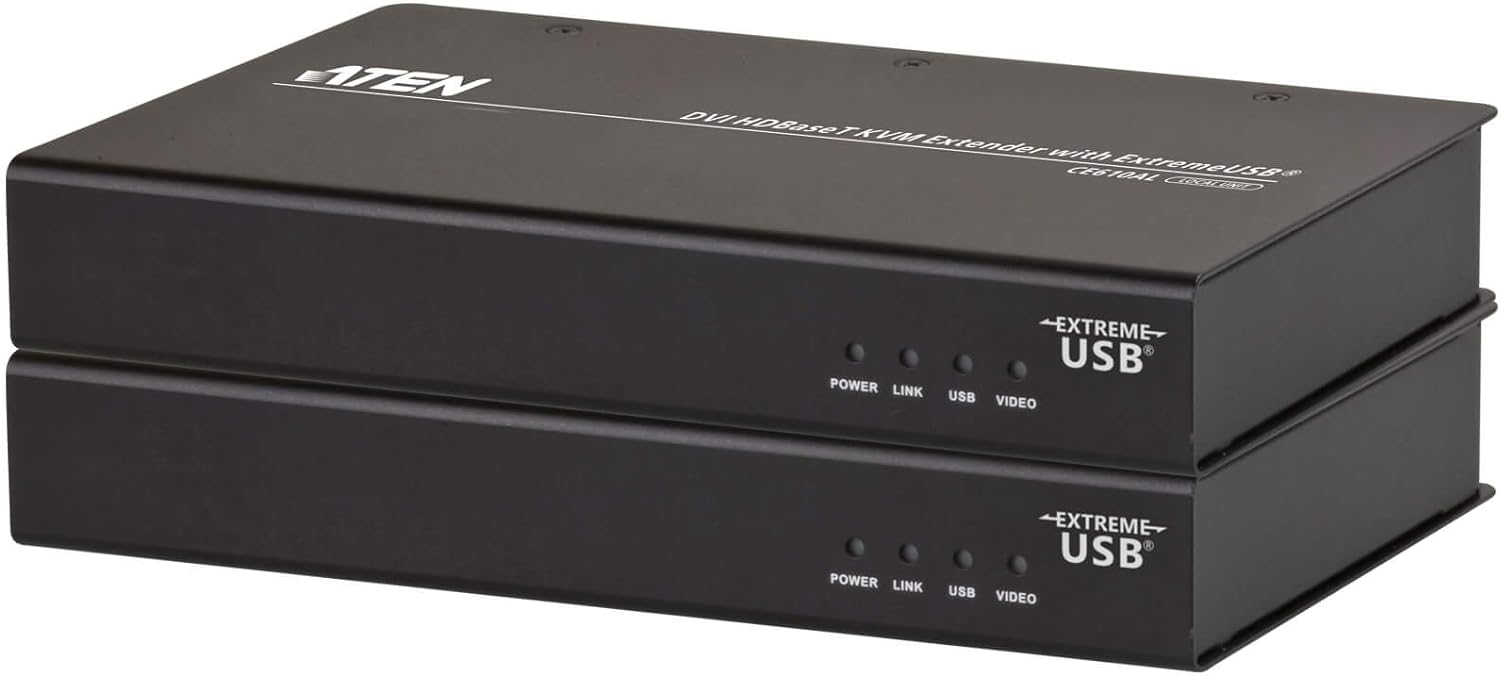 ATEN USB 2.0 DVI HDBaseT KVM Extender EX.USB/W/(US/EU/OUT) ADP. ATEN (100m). 