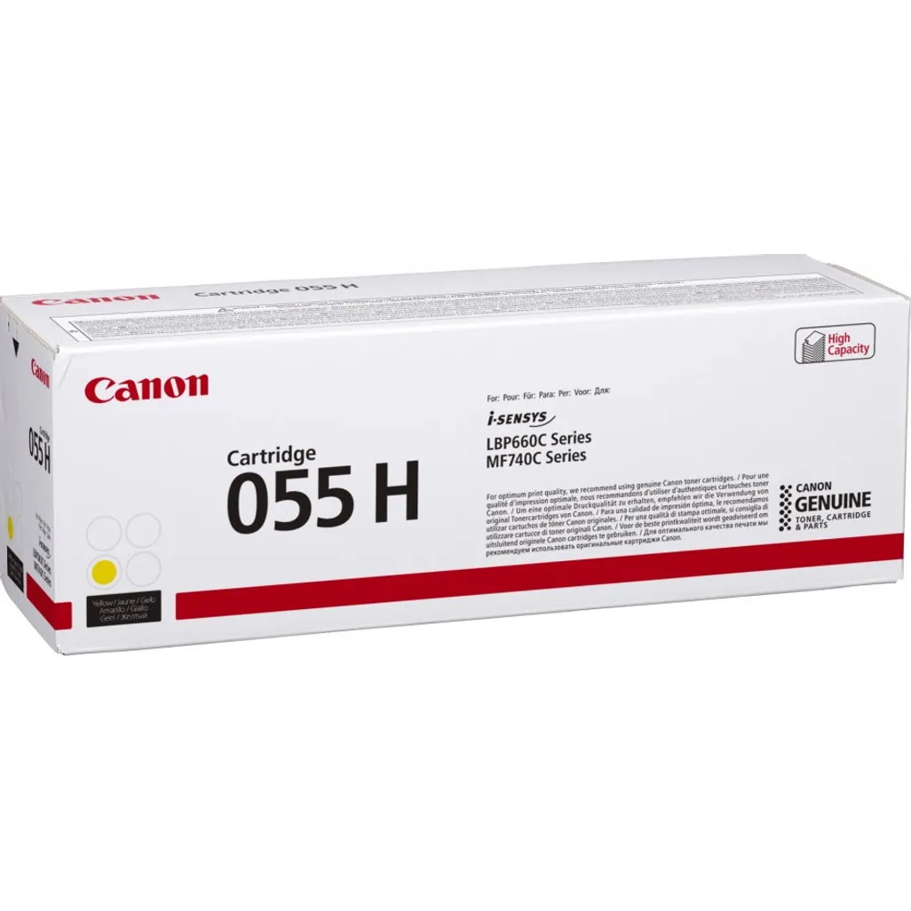 CANON 055H YELLOW TONER for LBP663Cdw / LBP664Cx / MF742Cdw / MF744Cdw / MF746Cx - Yield 5 900. 