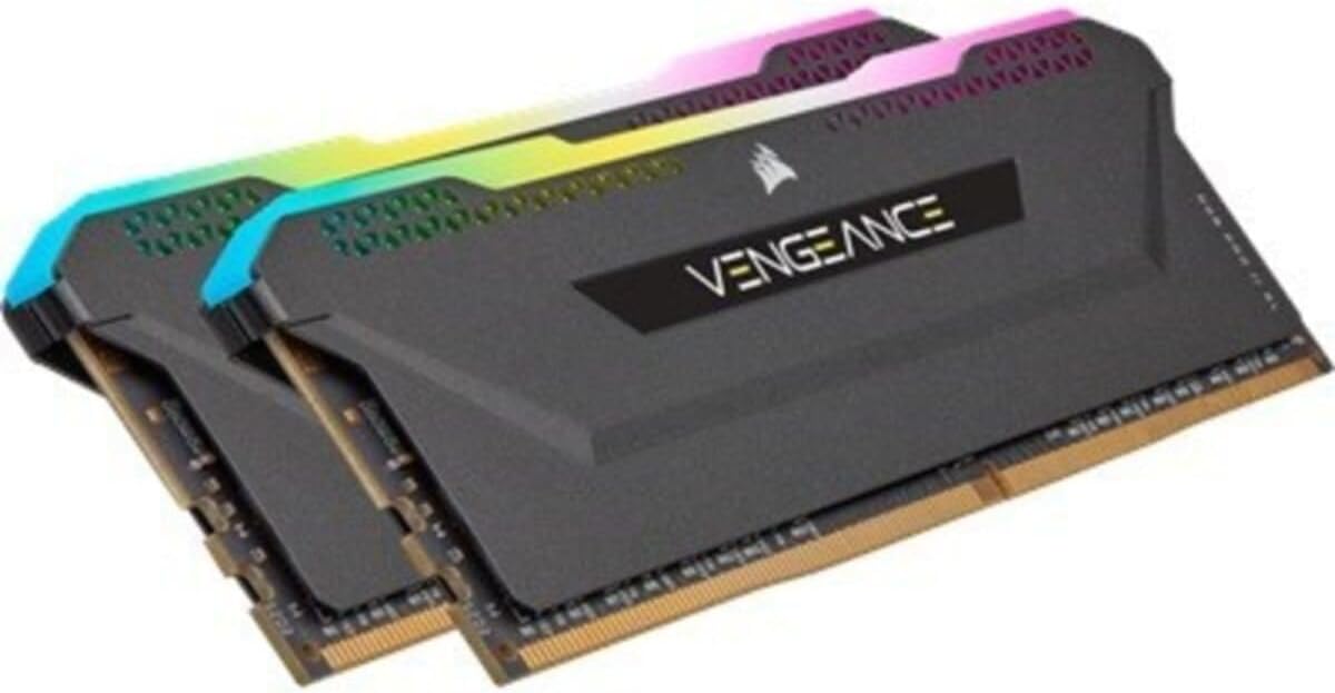 Corsair VENGEANCE® RGB PRO SL 16GB (2 x 8GB) DDR4 DRAM 3600MHz C18 Memory Kit; 18-22-22-42; 1.35; Black