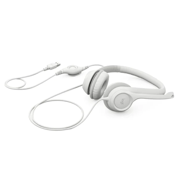 Logitech Headset H390 Off-WhiteUSB Stereo Internet headset adjustable headband Noise cancelling rotating microphone