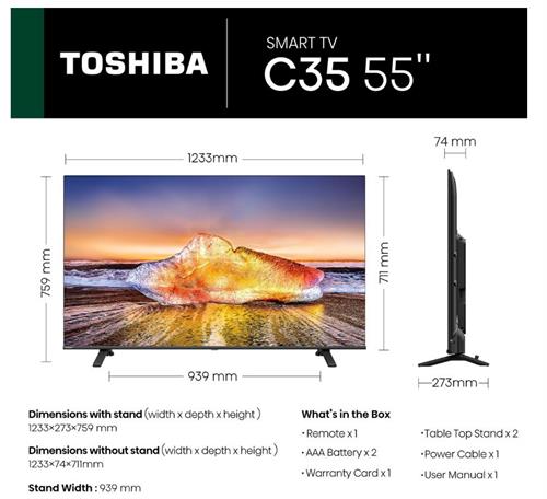 Toshiba 55 inch C350MN Series LED Backlit UHD Smart TV