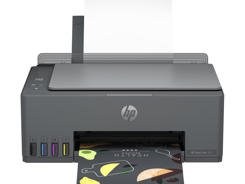 HP Smart Tank 581 AiO Ink Printer A4; Print; copy; scan;2 ppm (black); 5 ppm (color);WiFi;  200 x 1200 rendered dpi 