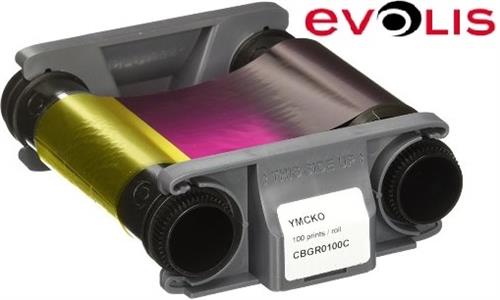 Evolis YMCKO Card Printer Colour Ribbon for 100 colour prints