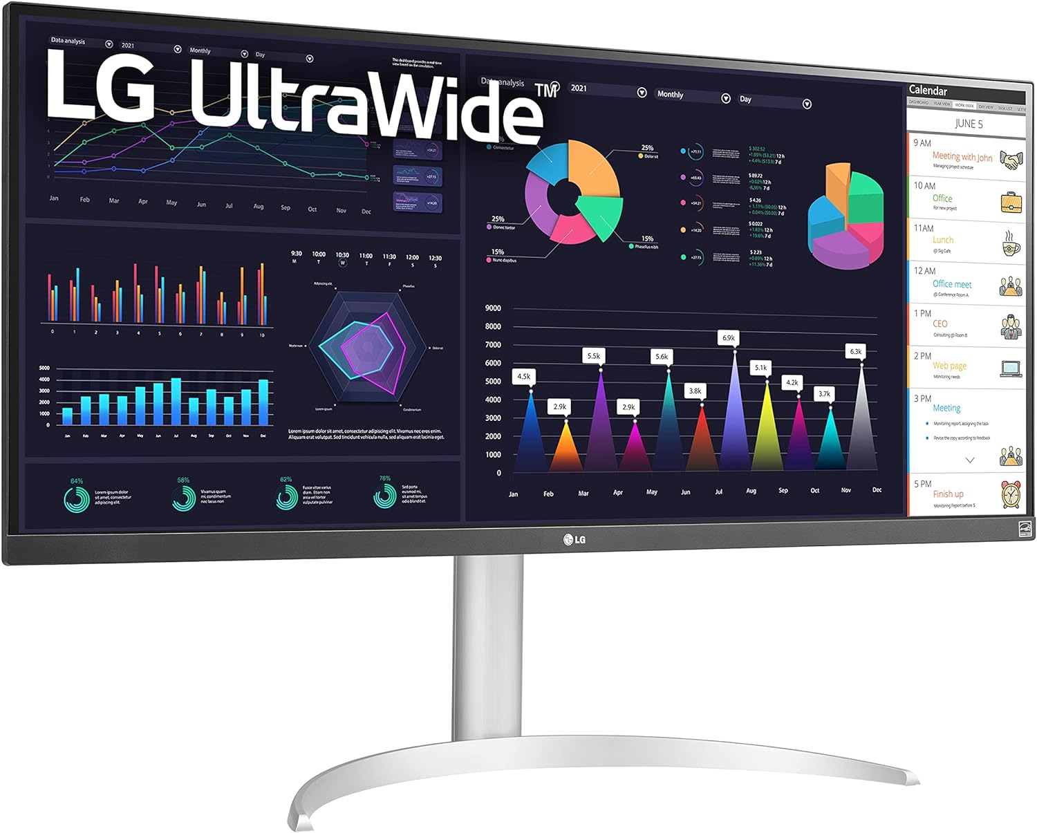 LG 34WQ650; 34'' 21:9 UltraWide™ Full HD IPS Monitor; 2560x 1080; 100Hz; 1x HDMI; 1x USB-C; 1x DisplayPort; Speaker 