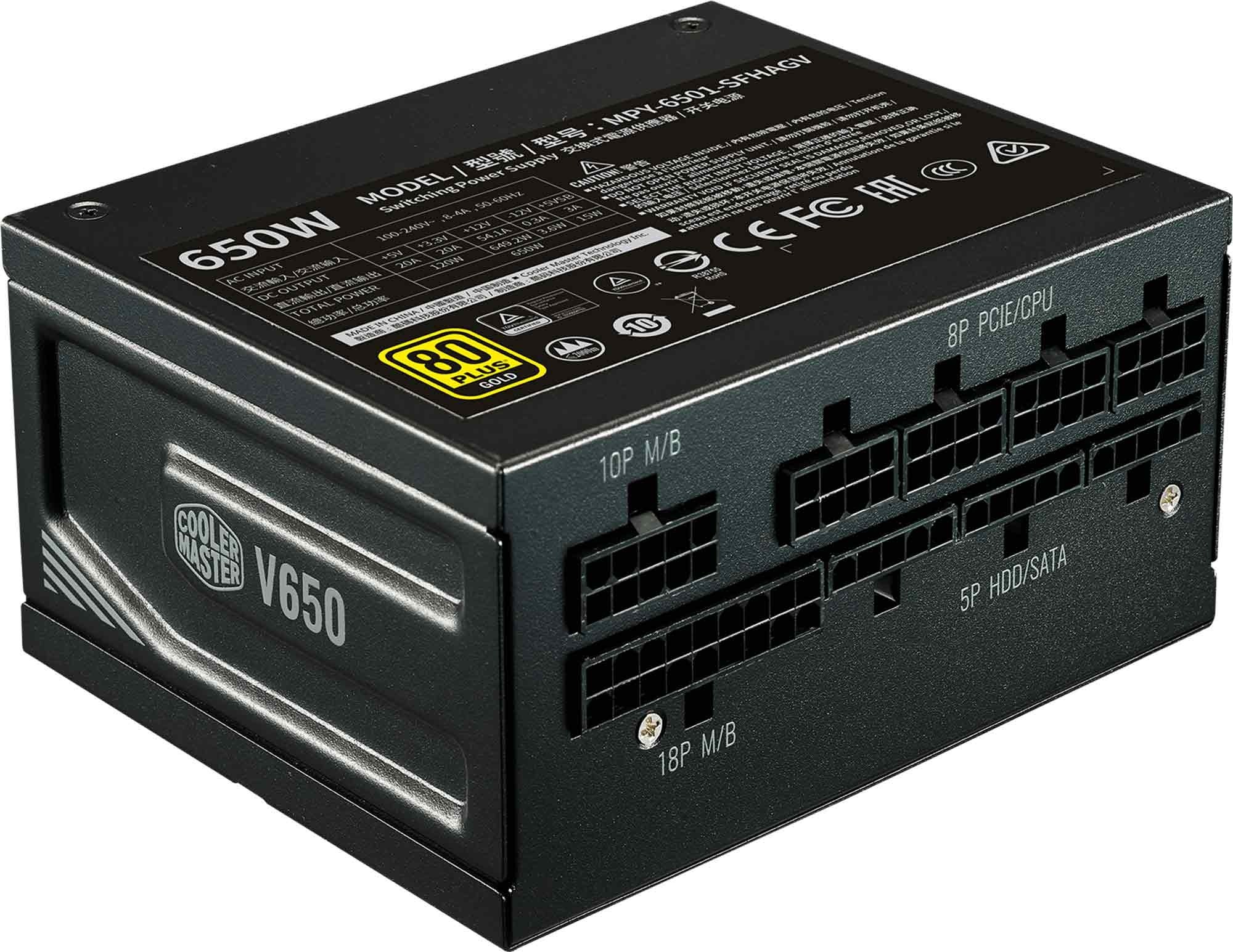 CM PSU V Gold 650W SFX; Fully Modular. Gold Rated; For SFX Chassis; has ATX Bracket included