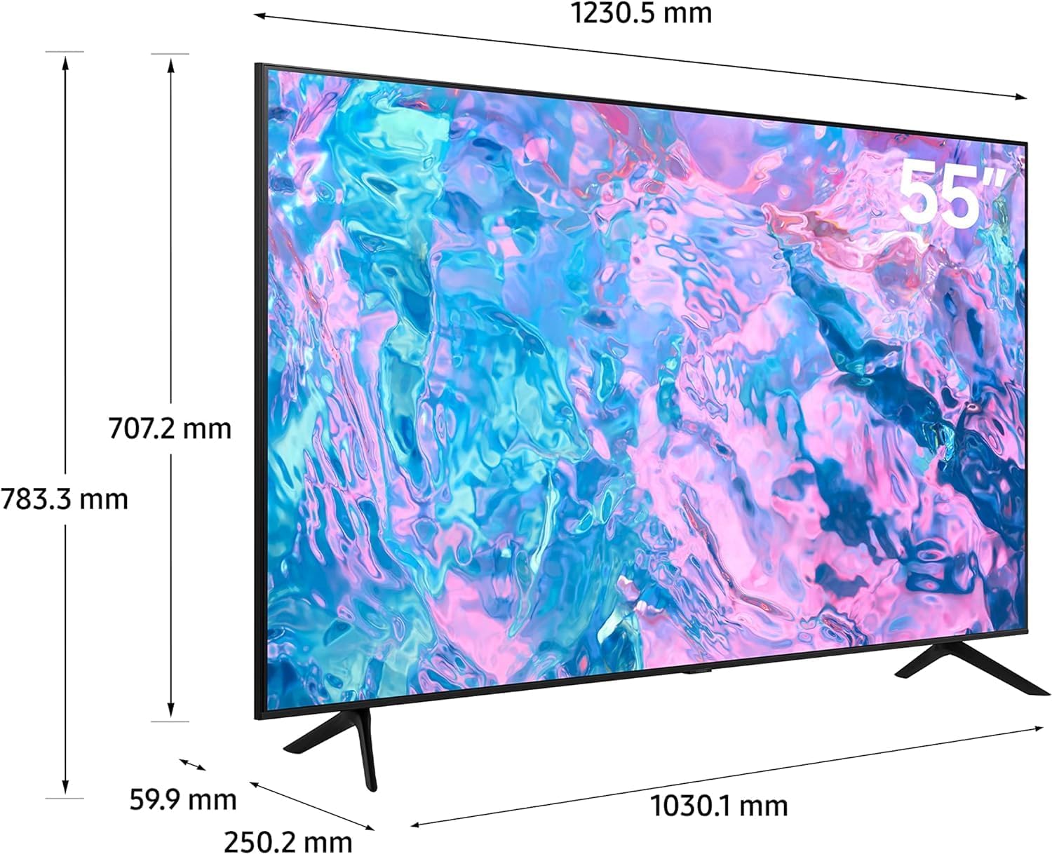 SAMSUNG UA55CU7000 55'' UHD TV; PurColour; HDR 10+; UHD Dimming; Smart TV (Tizen OS); Adaptive Sound; Auto Game Mode; Q-Symphony