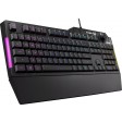 ASUS TUF Gaming K1 RGB keyboard with dedicated volume knob; spill-resistance; side light bar and Armoury Crate