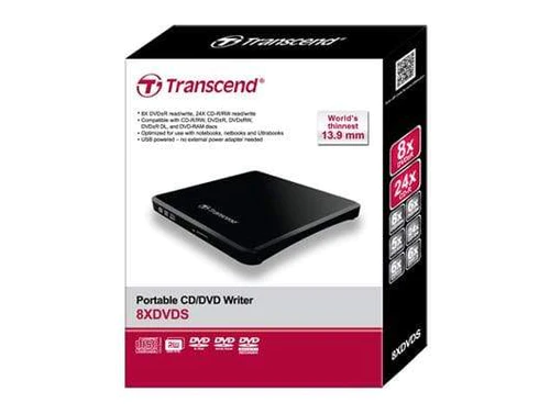 TRANSCEND 8X ULTRA-SLIM USB DVD-RW - BLACK