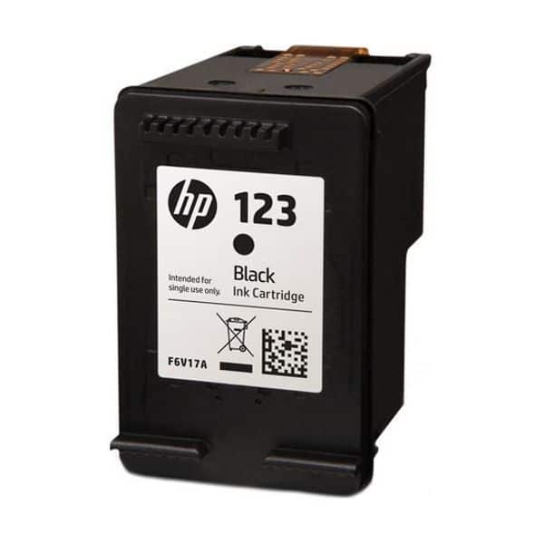 HP 123 Black Original Ink Cartridge;~120 pages. (DeskJet 2130 and 2131). 