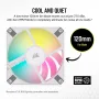 CORSAIR iCUE AF120 RGB SLIM 120mm PWM Fluid Dynamic Bearing Fan - Dual Pack - White