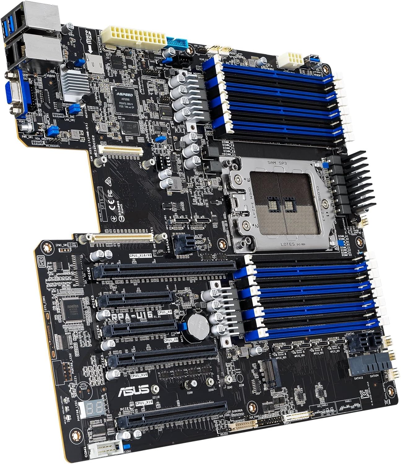 ASUS Svr MB; AMD EPYC 7003 & 7002; DDR4 3200 MHz; PCIe 4.0; M.2; NVMe; SAS; SATA; OCP 2.0 Mezz card; dual LAN - KRPA-U16(rack)