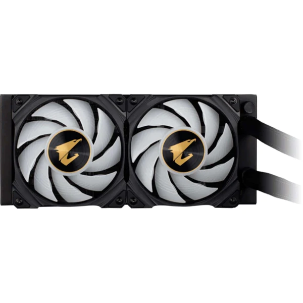 AORUS LIQUID COOLER 240; All-in-one Liquid Cooler with Circular LCD Display; RGB Fusion 2.0; Dual 120mm ARGB Fans. 