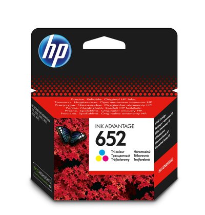 HP 652 Tri-color Original Ink Advantage Cartridge;~200 pages. (DeskJet Ink Advantage 3835 All-in-One Printer). 