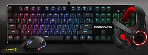 KWG Draco E1A 4 in 1 RGB Multi Colour Backlit Gaming Combo Set – Includes KWG Draco Multi Colour Backlit Wired Mechanical Gaming Keyboard