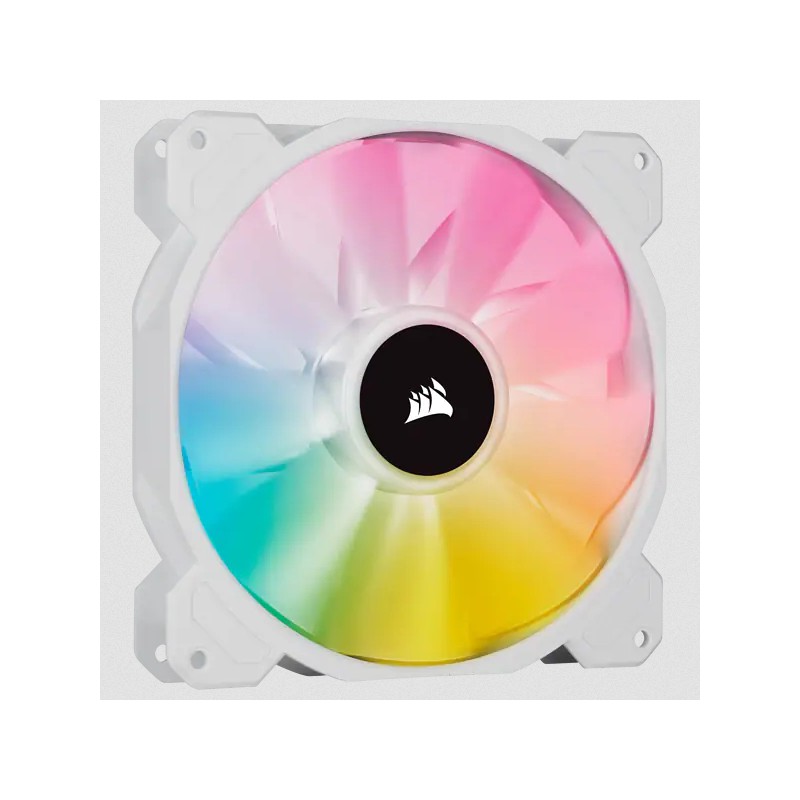 Corsair White SP140 RGB ELITE; 140mm RGB LED Fan with AirGuide; Single Pack  - Requires Corsair hub. 