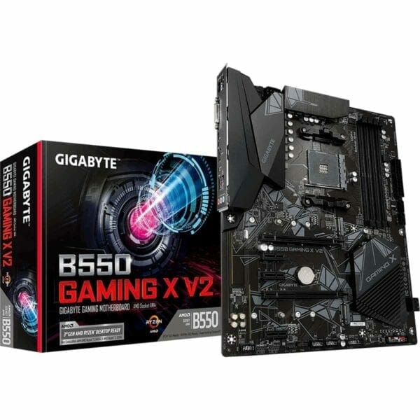 GIGABYTE AMD B550 Gaming X Chipset for 3rd/4th/5th Generation AMD Ryzen™ processors; 4x Dual DDR4; 2x M2; DVI-D; HDMI. 