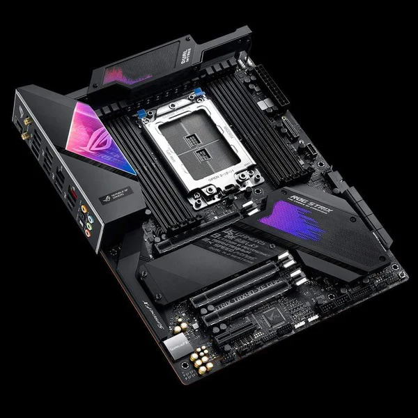 AMD Socket sTRX4 for 3rd Gen AMD Ryzen; 8 x DIMM; Max. 256GB; DDR4; 3 x PCIe 4.0 x16 (x16/x16/x16) + 1 x PCIe 4.0 x4. 2 x M.2 So