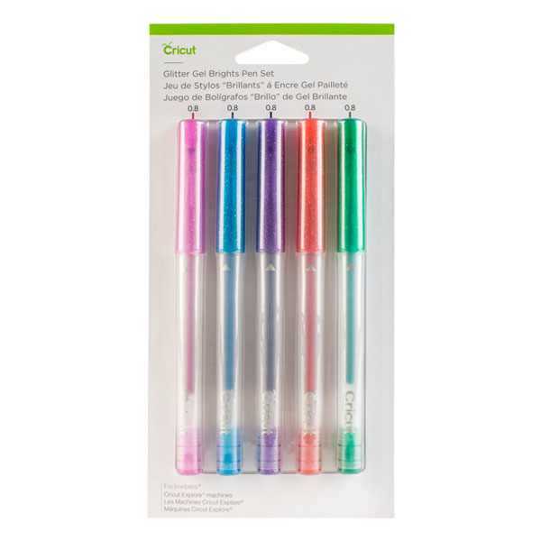 2004026 - Cricut Explore + Maker Medium Point Gel Pen Set 5-pack (Glitter Brights). 