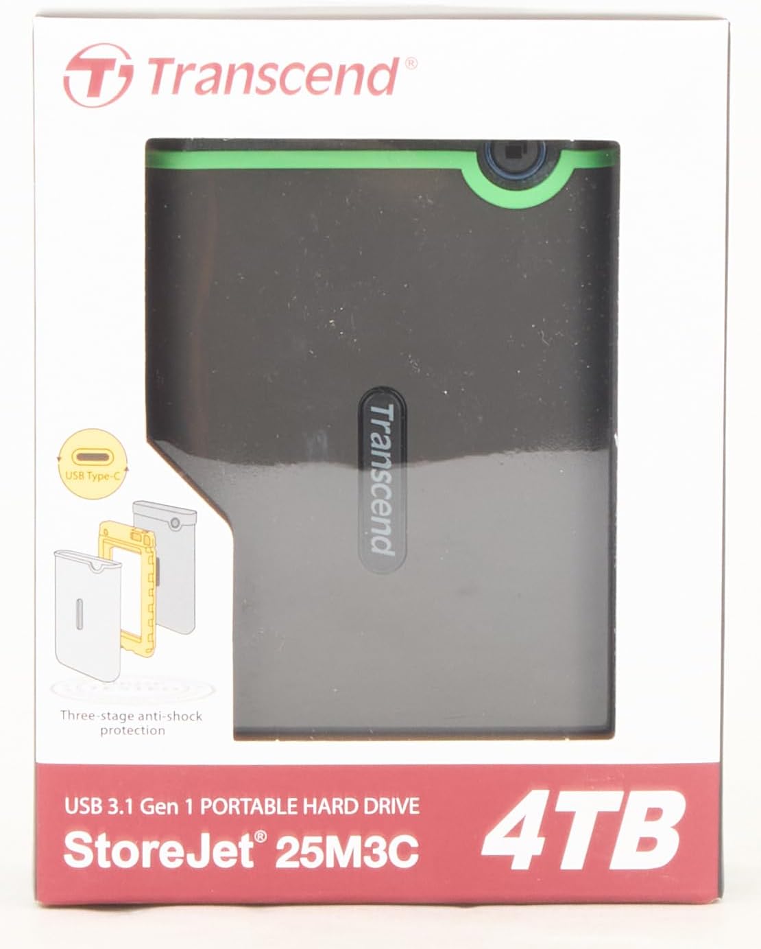 TRANSCEND 4TB STOREJET M3C 2.5'' USB TYPE C HDD SLIM IRON GREY