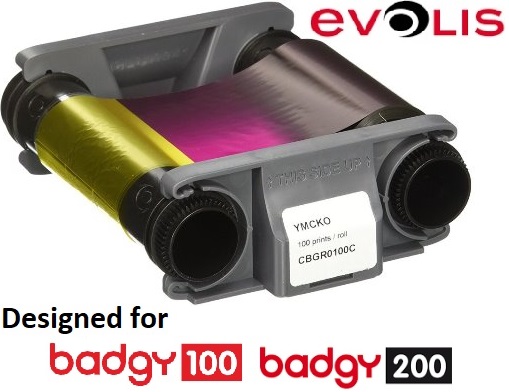 Evolis YMCKO Card Printer Colour Ribbon for 100 colour prints