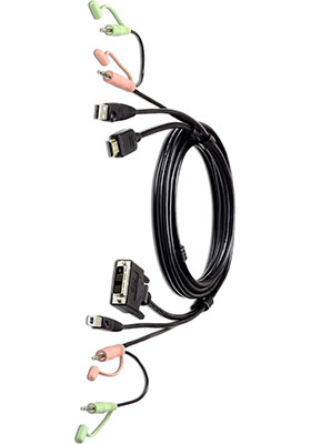 1.8m USB HDMI to DVI-D KVM cable with Audio