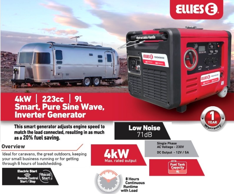 Ellies Smart 4KW Pure Sine Wave Inverter Generator