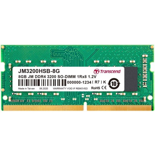 TRANSCEND 8GB DDR4 3200MHZ SO-DIMM 1Rx8 1Gx8 CL22 1.2V