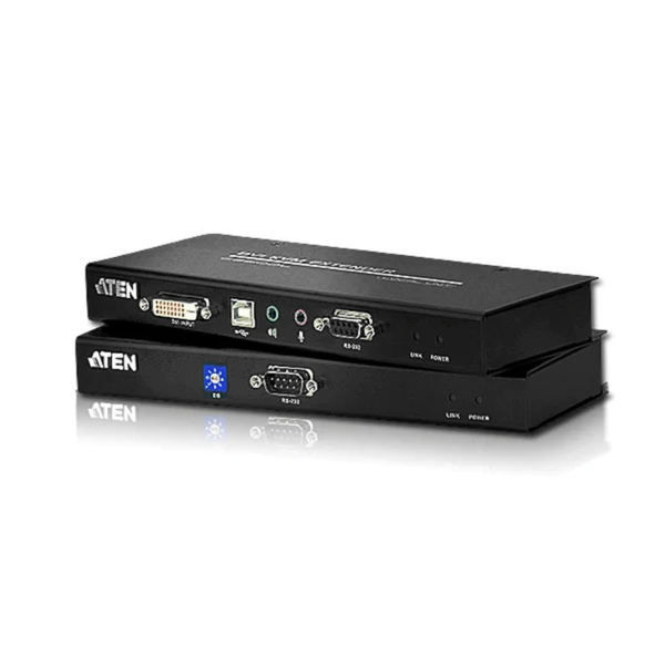 ATEN USB DVI Dual Link Console Extender with Audio/Serial Support up to 60M  -  TAA Compliant/ Audio Cat 5 KVM Extender