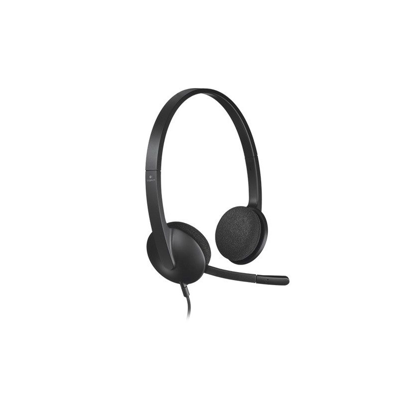 Logitech Headset H340 USB Stereo Internet headset over the head type with adjustable lightweight design noise cancelling