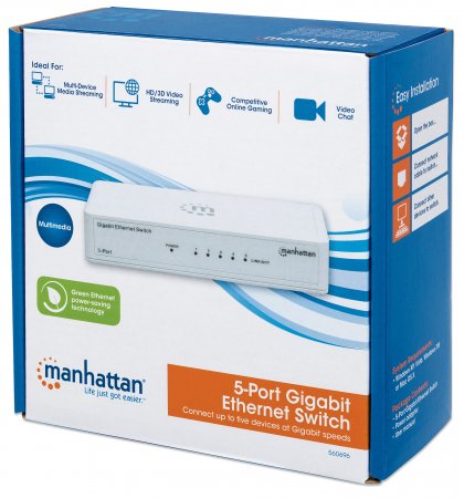 Manhattan 5 Port Gigabit Ethernet Switch Desktop Size