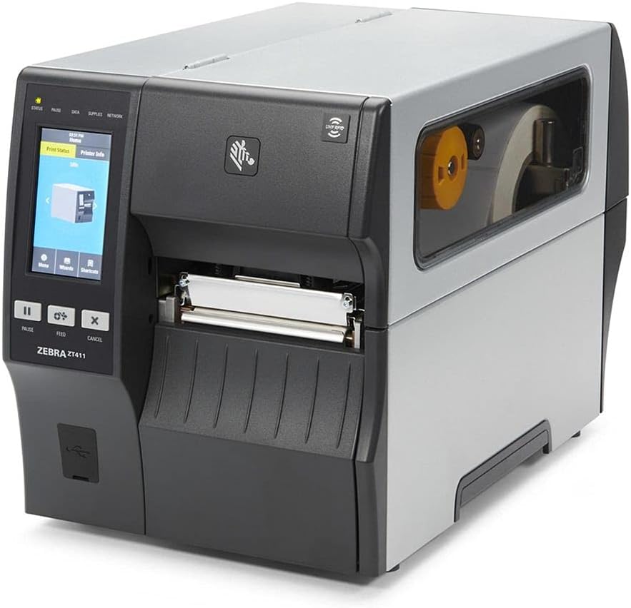 TT Printer ZT411; 4''; 203 dpi; Euro and UK cord; Serial; USB; 10/100 Ethernet; Bluetooth 4.1/MFi; USB Host; EZPL